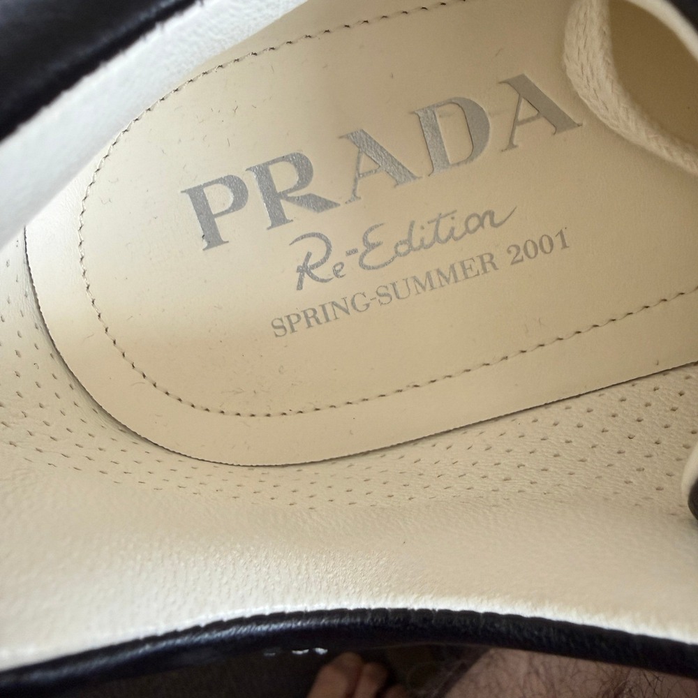 Prada re-edition Men's Black Nappa Leather Sneakers Shoes 2EE429, Size UK 11 - Picture 8 of 16